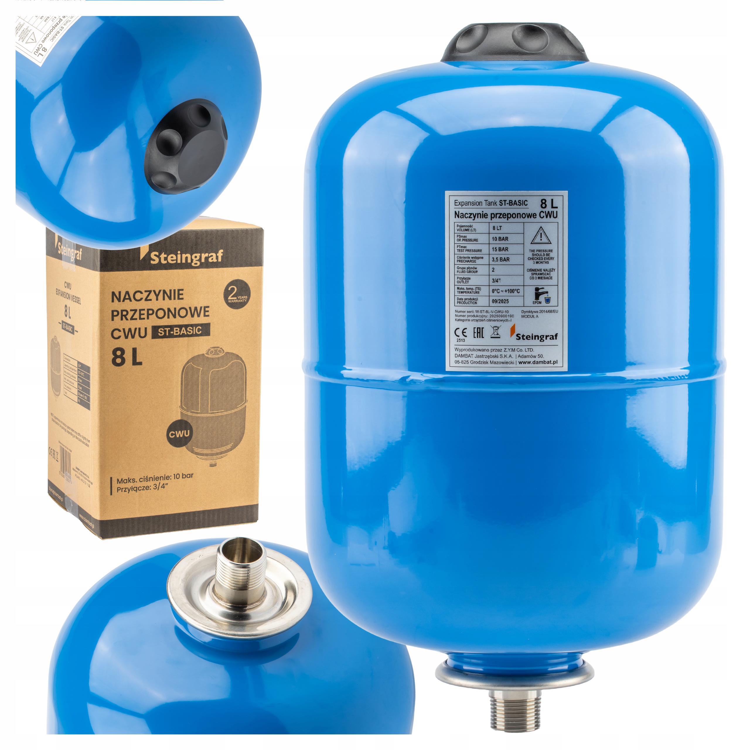 Naczynie Naczynko Przeponowe Wzbiorcze 8L Zbiornik Do Instalacji C.w.u.