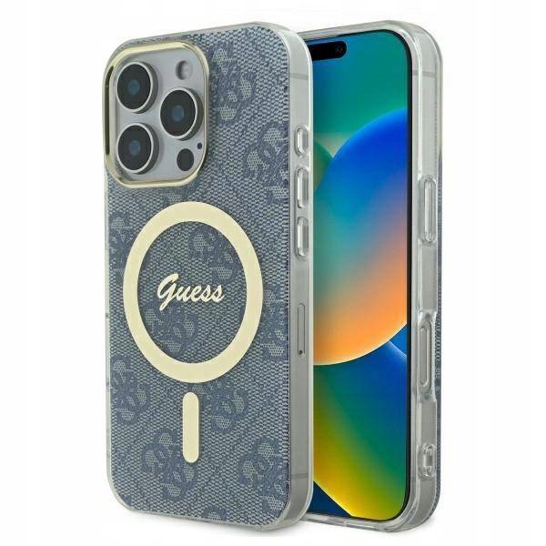 Pouzdro Guess Iml 4G pro Magsafe pro iPhone 16 Pro modré