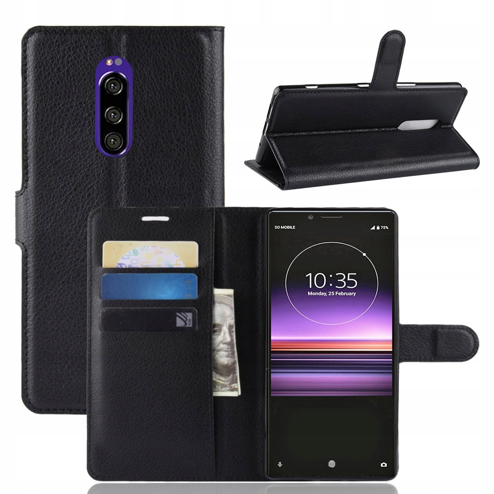 

Etui Portfel Litchi, Pokrowiec Do Sony Xperia 1