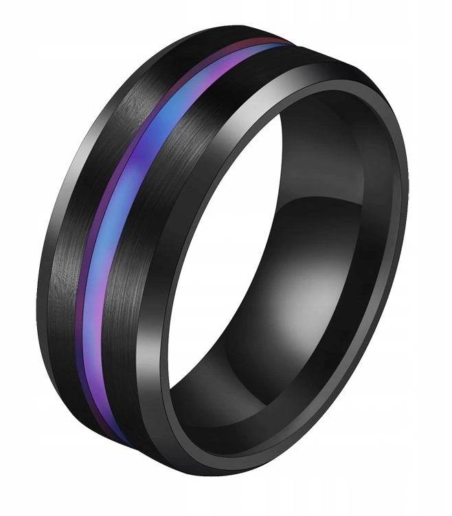 

Obrączka Sygnet Czarno kolorowy Stal Nierdzewna