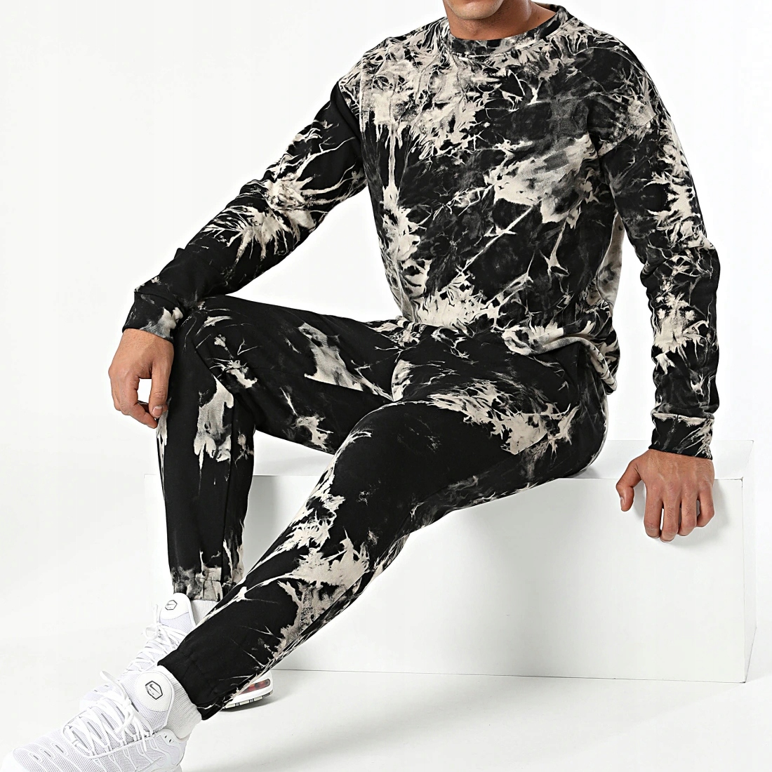 Tepláková Souprava Kalhoty Mikina Athletic Gym Stínovaný Mazaný