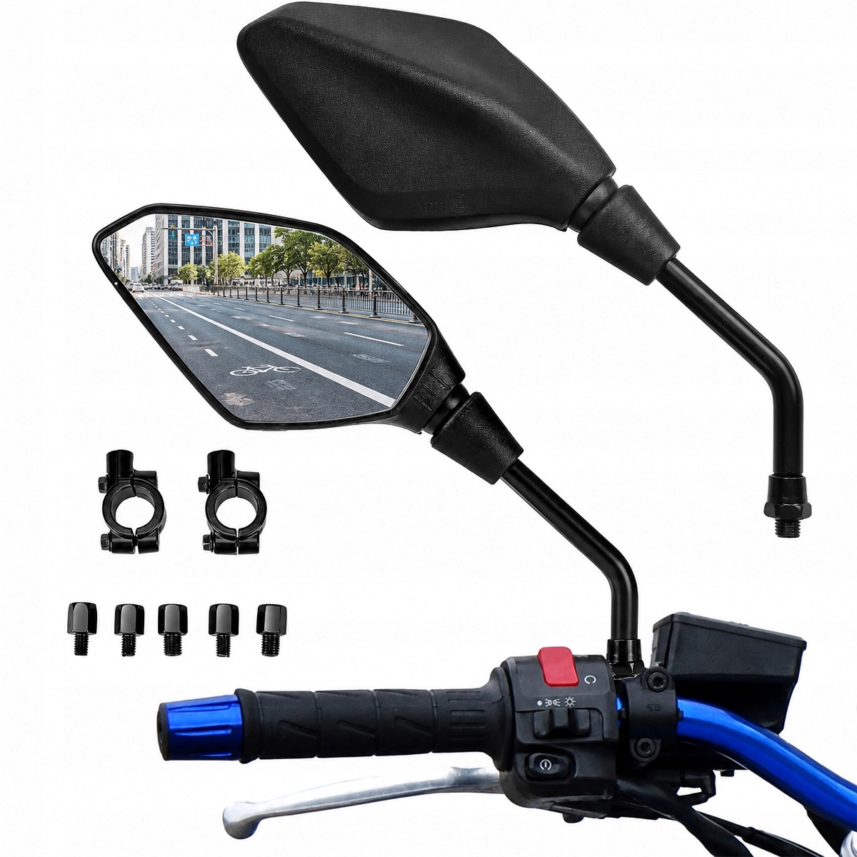 Duże Lusterka Do Skutera Motocykla Motocyklowe Quada Motor M8 Uniwersalne