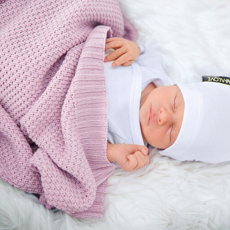 Bambusowy koc makaronik pudrowy róż - LULLALOVE Kod producenta LL 5404