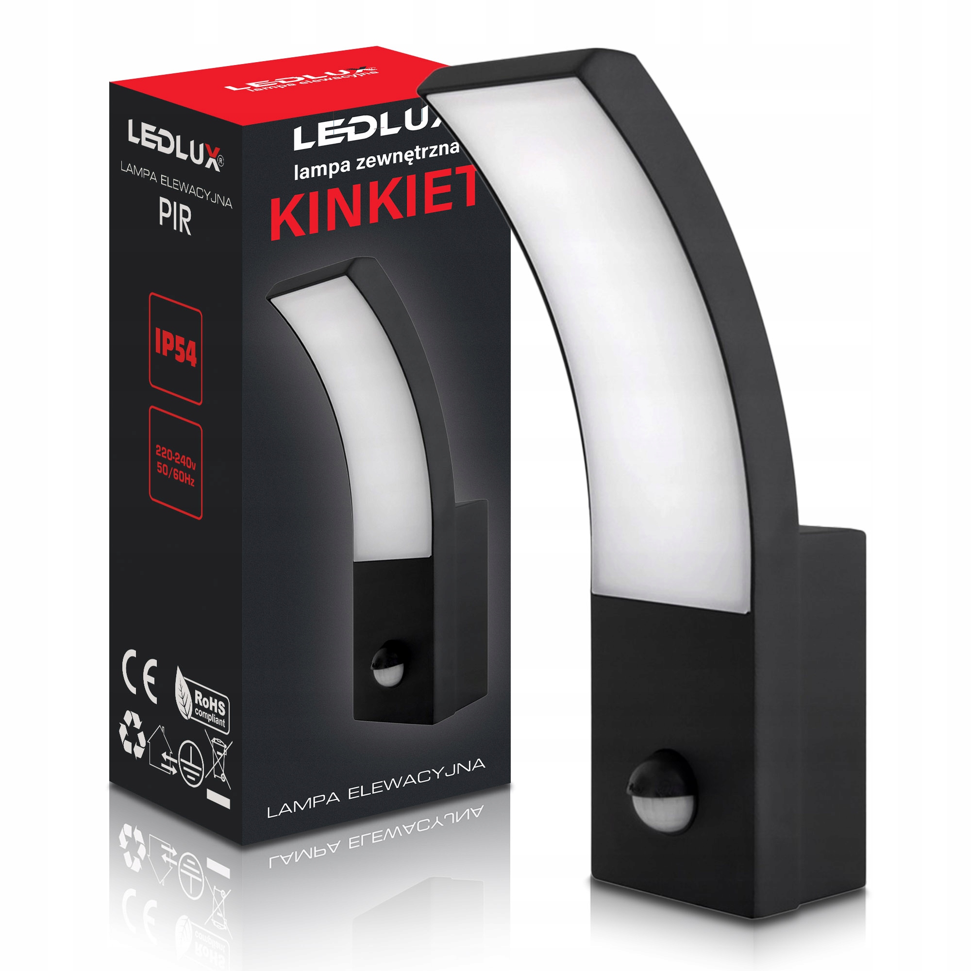 Venkovní nástěnné svítidlo Fasádní nástěnná Led lampa Snímač pohybu soumraku