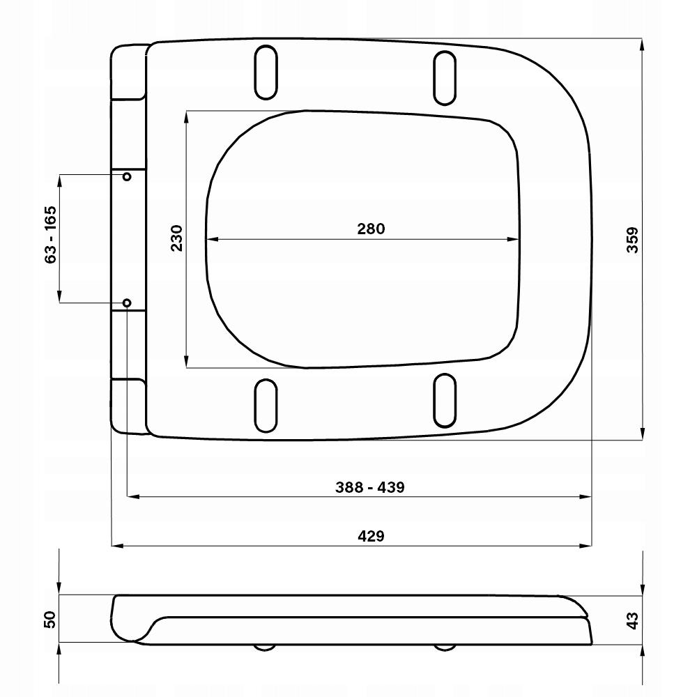 DESKA SEDESOWA WOLNOOPADAJĄCA LEKKA UNIWERSALNA REGULOWANA DO KOŁO STYLE Cechy dodatkowe deska antybakteryjna deska samoopadająca