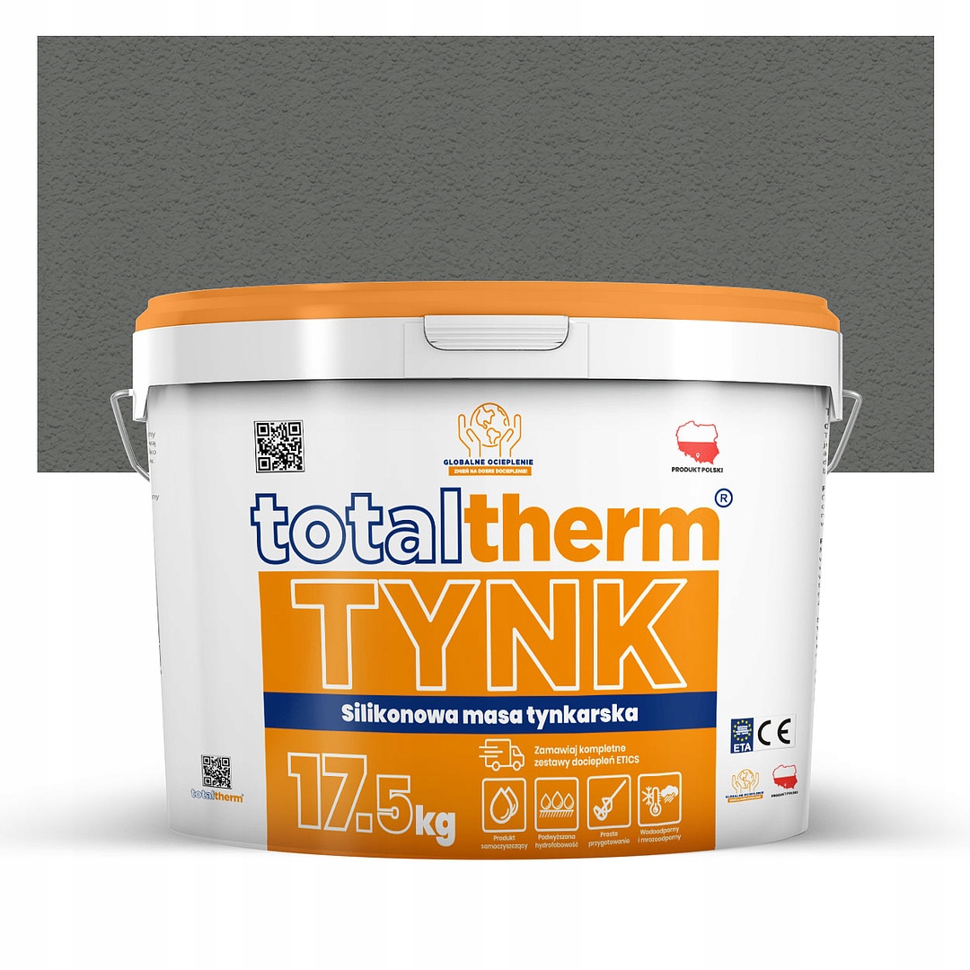 Vnější silikonová omítka TotalTherm 17,5 kg barva LFN0833 Tmavě Grafitová