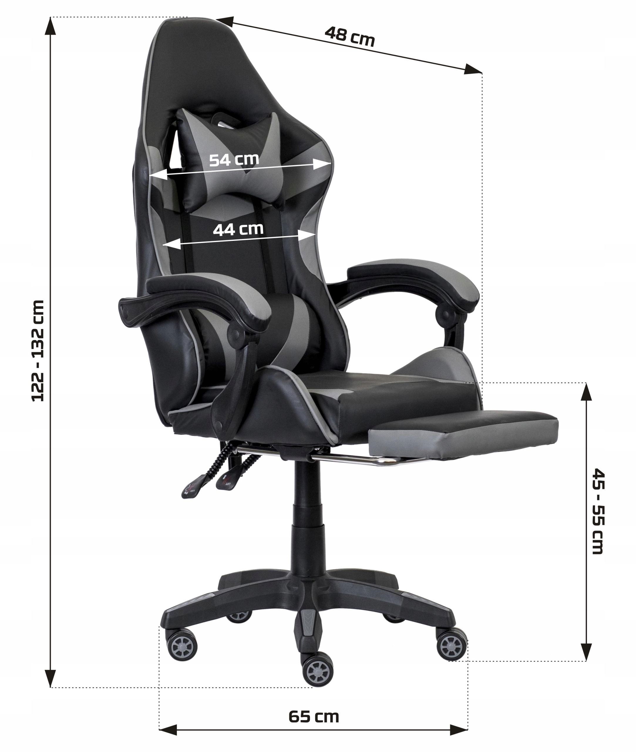 Тканинне ігрове крісло Gamer's Chair Гумові колеса Ширина меблів 63 см