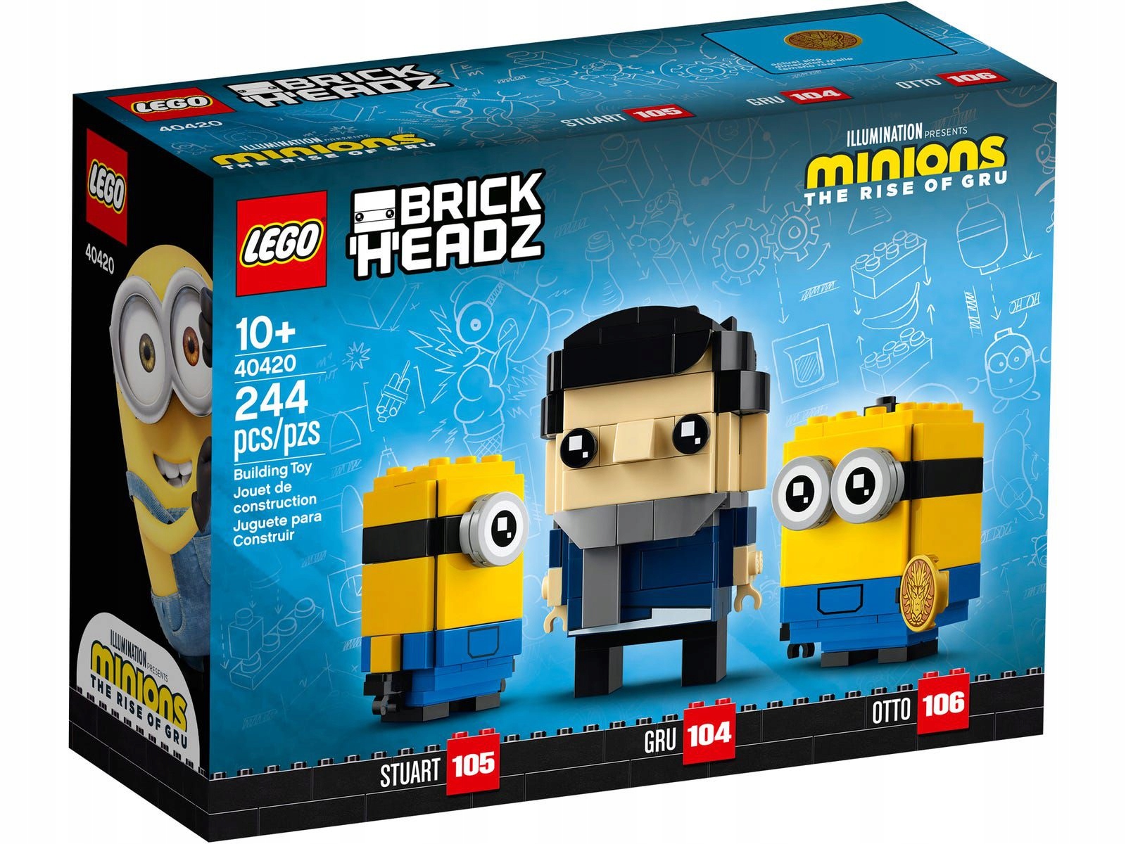 Lego BrickHeadz 40420 Gru, Stuart i Otto