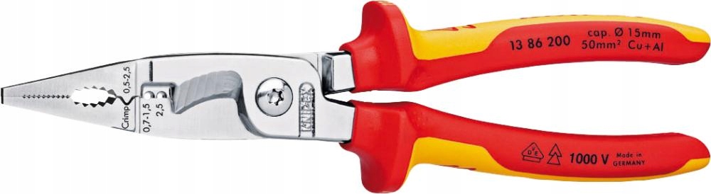 Kliešte na elektrické inštalácie, izolované 1000V Vde 200mm Knipex