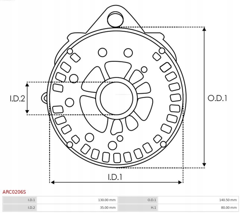 KOŁNIERZ OBUDOWY ALTERNATORA ARC0206S AS-PL Producent części AS-PL