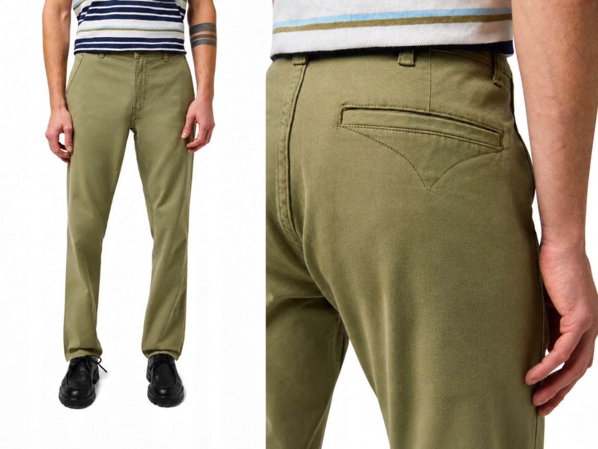 Lee pánské látkové kalhoty chino regular Aloe khaki w33 L32