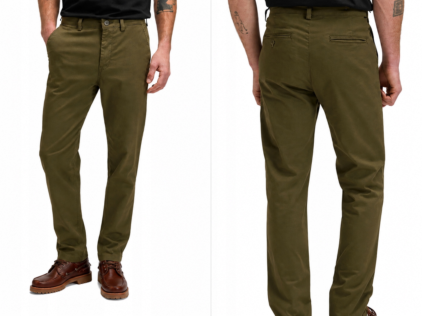 Lee pánské látkové kalhoty chino straight Olive Moss khaki W36 L32