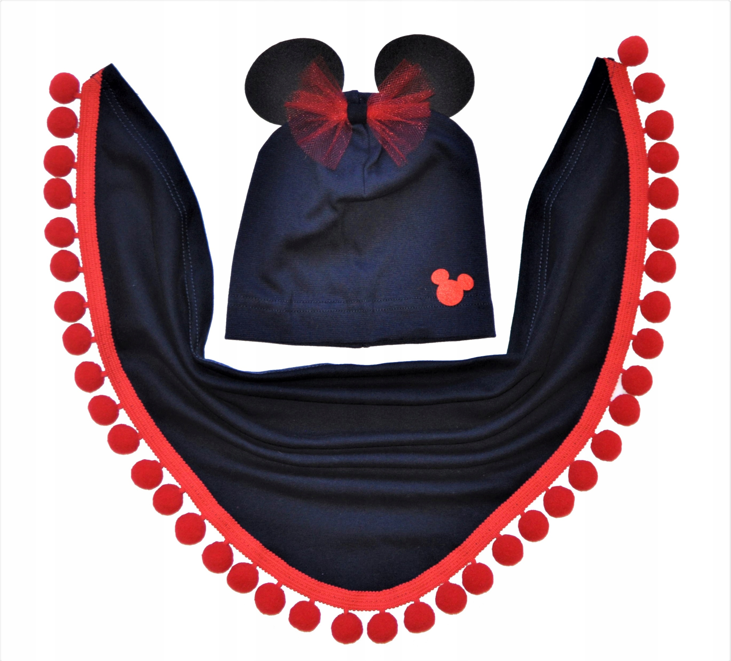 

Komplet Wiosenny Czapka+chusta -POMPONY--r.48-50