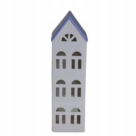 DOMEK DOM CERAMICZNY ŚWIECZNIK LAMPION KAMIENICZKA TEALIGHT NA PREZENT L