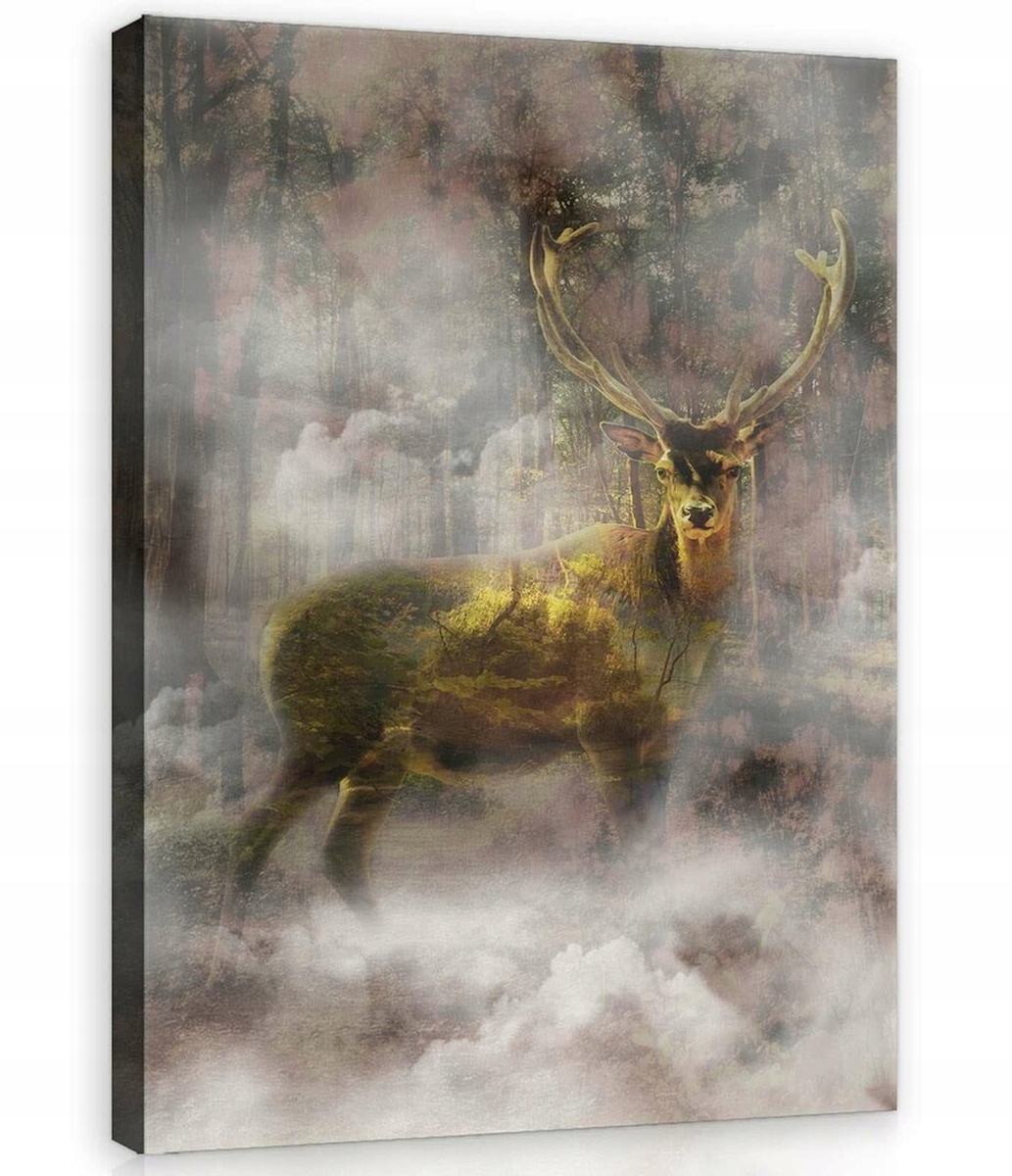 Obraz Na Plátně Canvas 75x100 Jelen Les Mlha