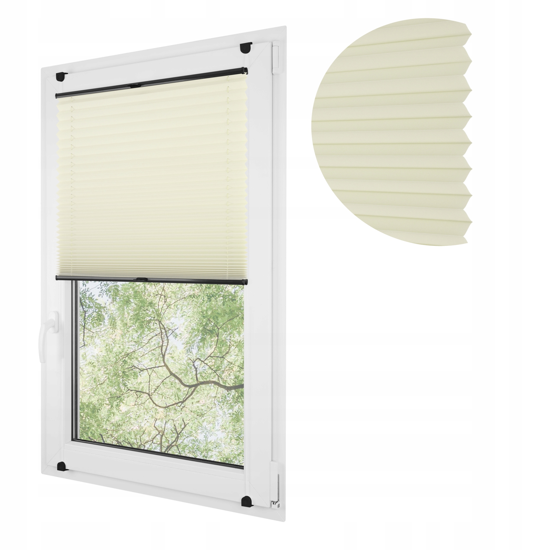 Neinvazivní termoplisy roleta plisé 40 x 150 cm ecru