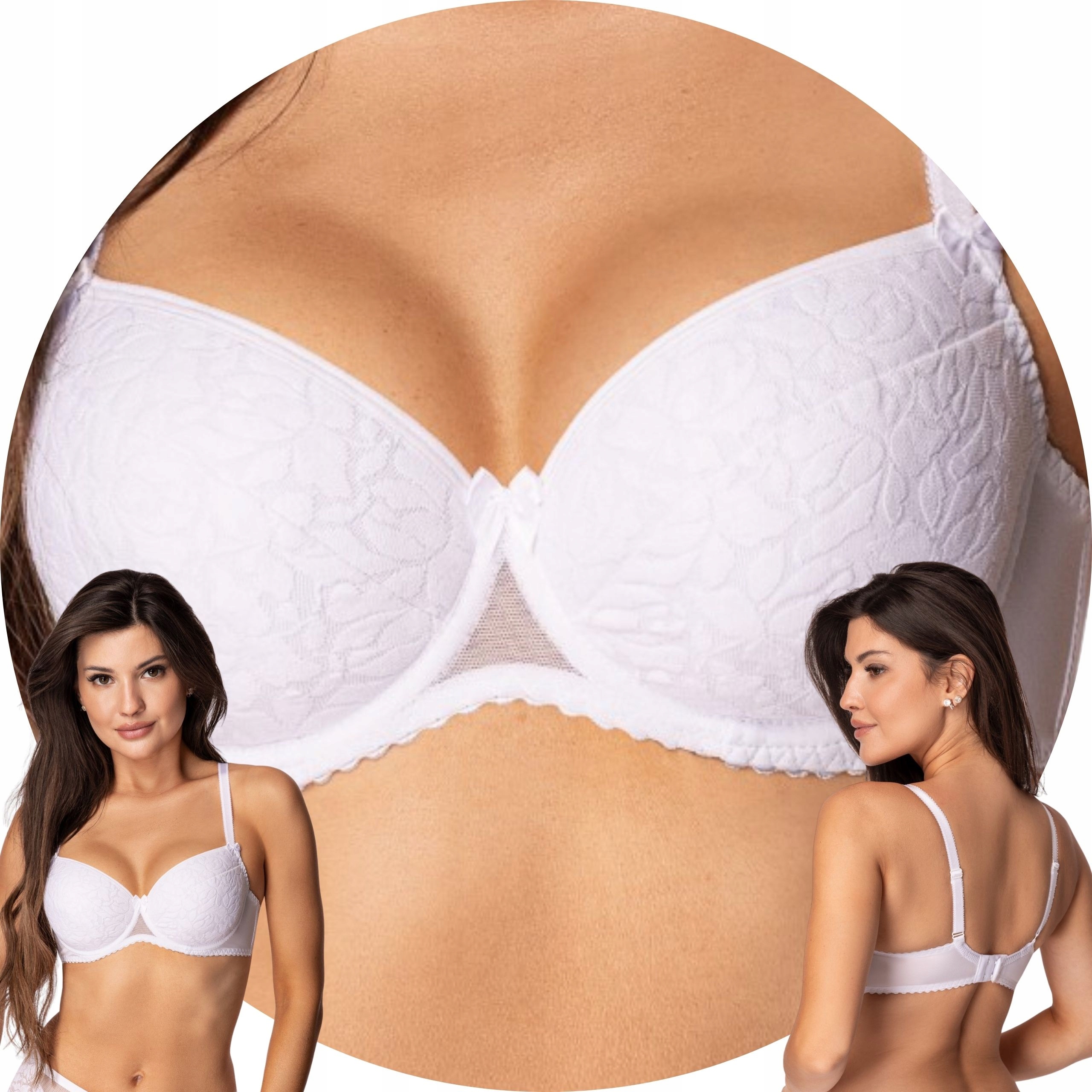 PariPari Laila Maxi bílá krajková vyjímatelná vložka Podprsenka 85E Push-up