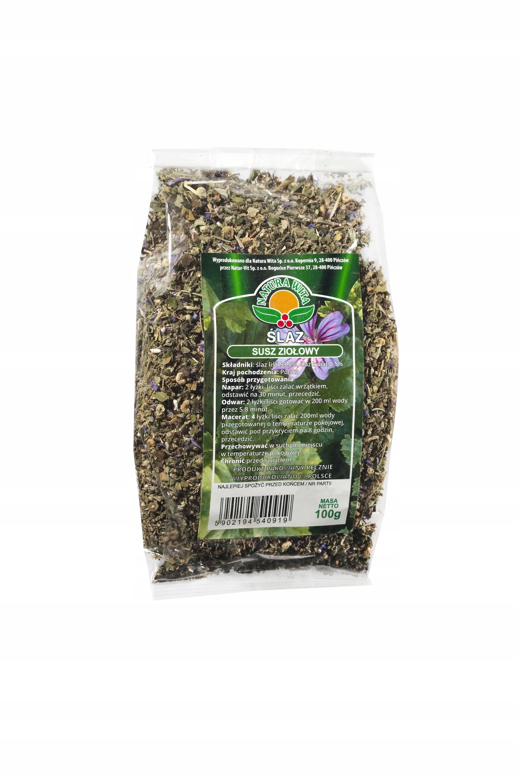 

Liść ślazu 100 g, Natura Wita