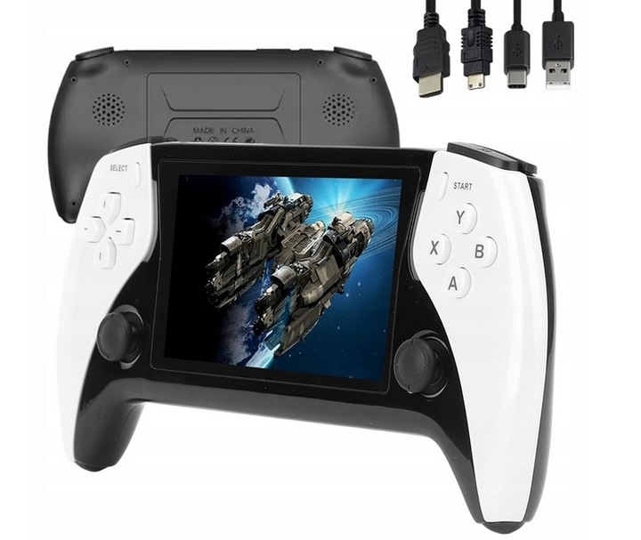 Herní konzole 4.3'' 40000 Her přenosná pro hry Projekt X obrazovka Retro Bílá