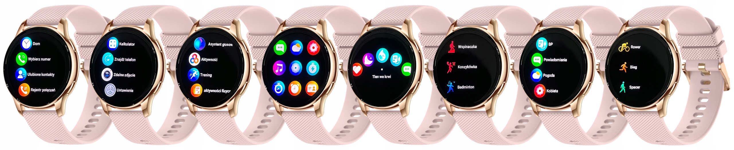 SMARTWATCH ZEGAREK DAMSKI ELEGANCKI ROZMOWY CIŚNIENIE MENU Polskie AMOLED Model inny