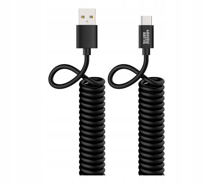 

Kabel sprężynowy Silver Monkey Usb-a Usb-c 1m