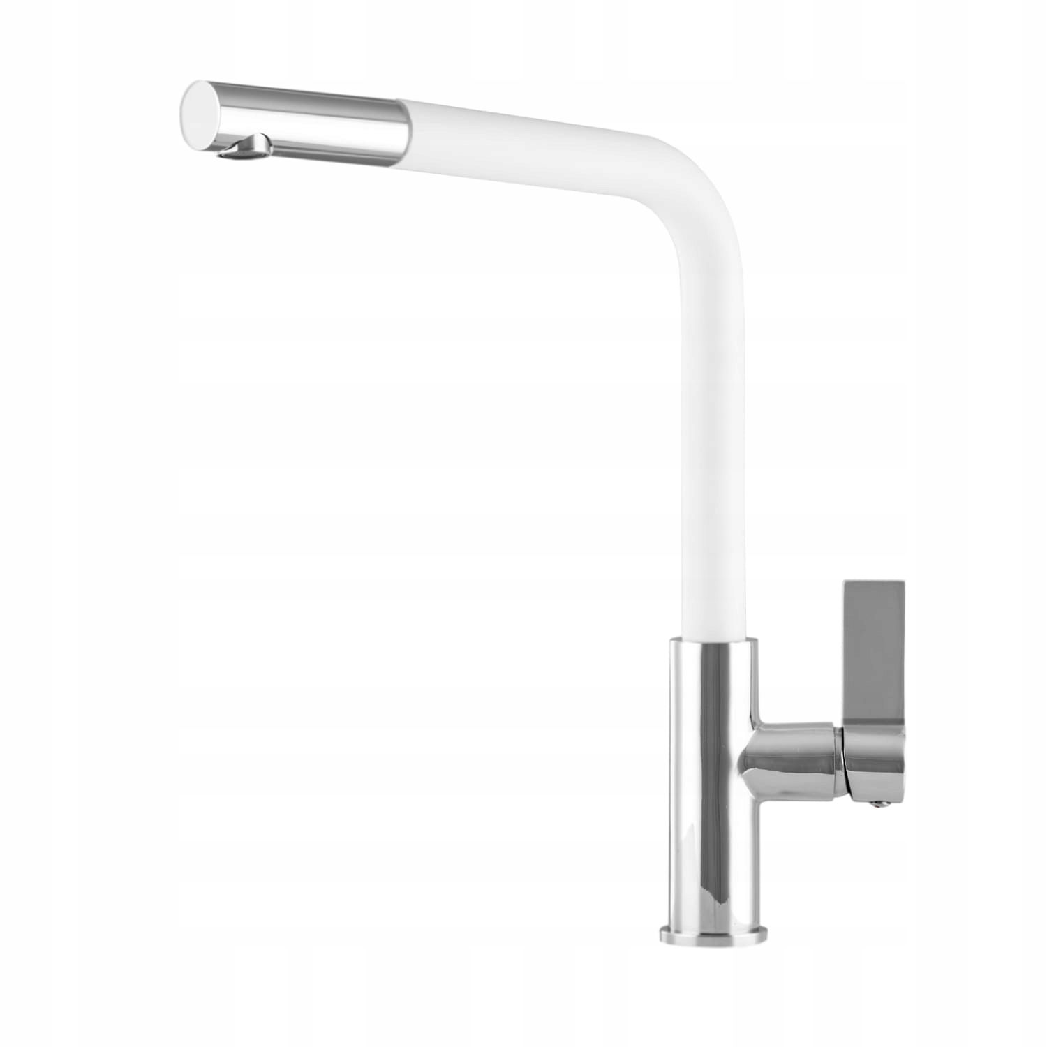 Kuchynská batéria Side biela s výsuvným výtokom Gamma