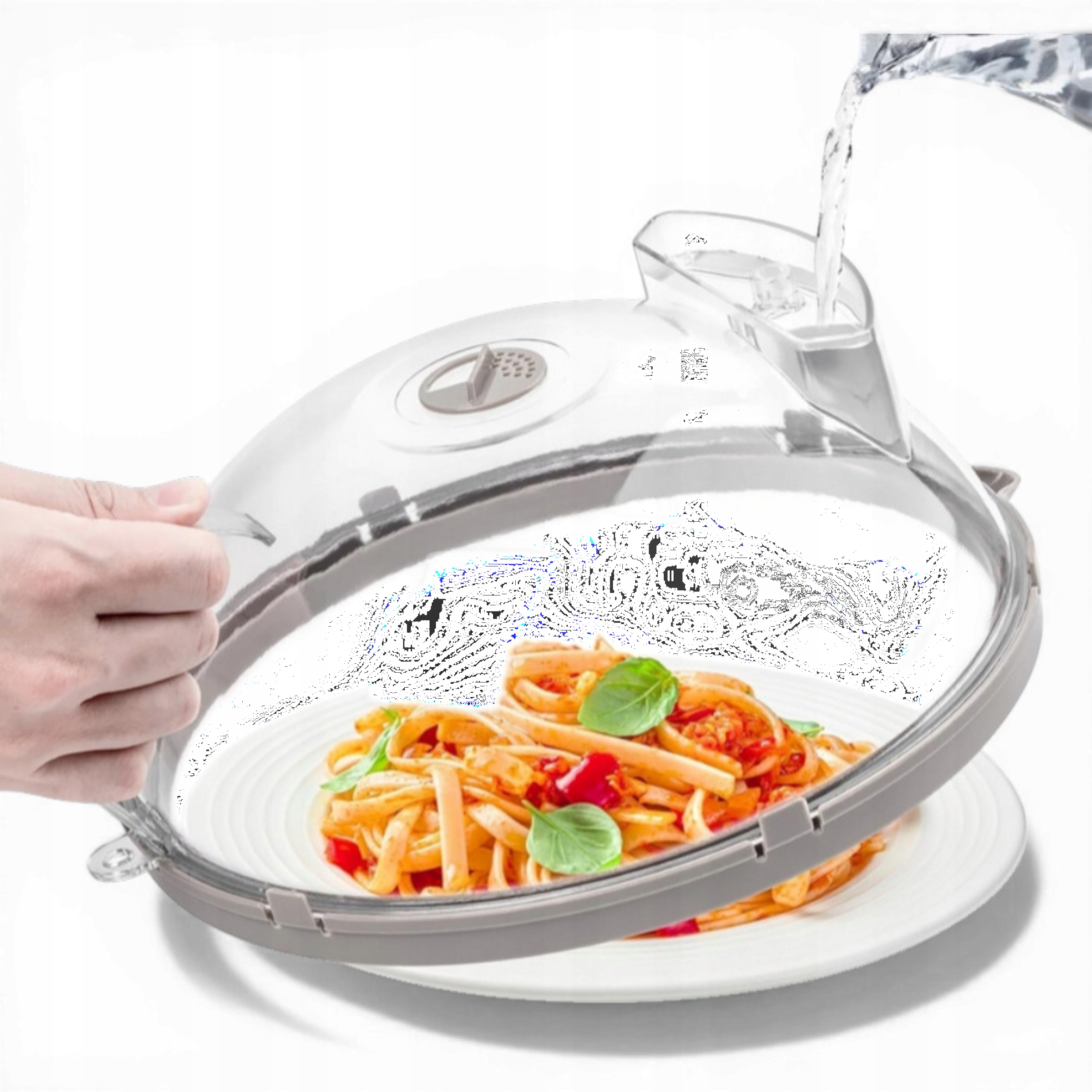 Osłonka do mikrofalówki 30 cm z parowarem Pokrywka do mikrofalówki