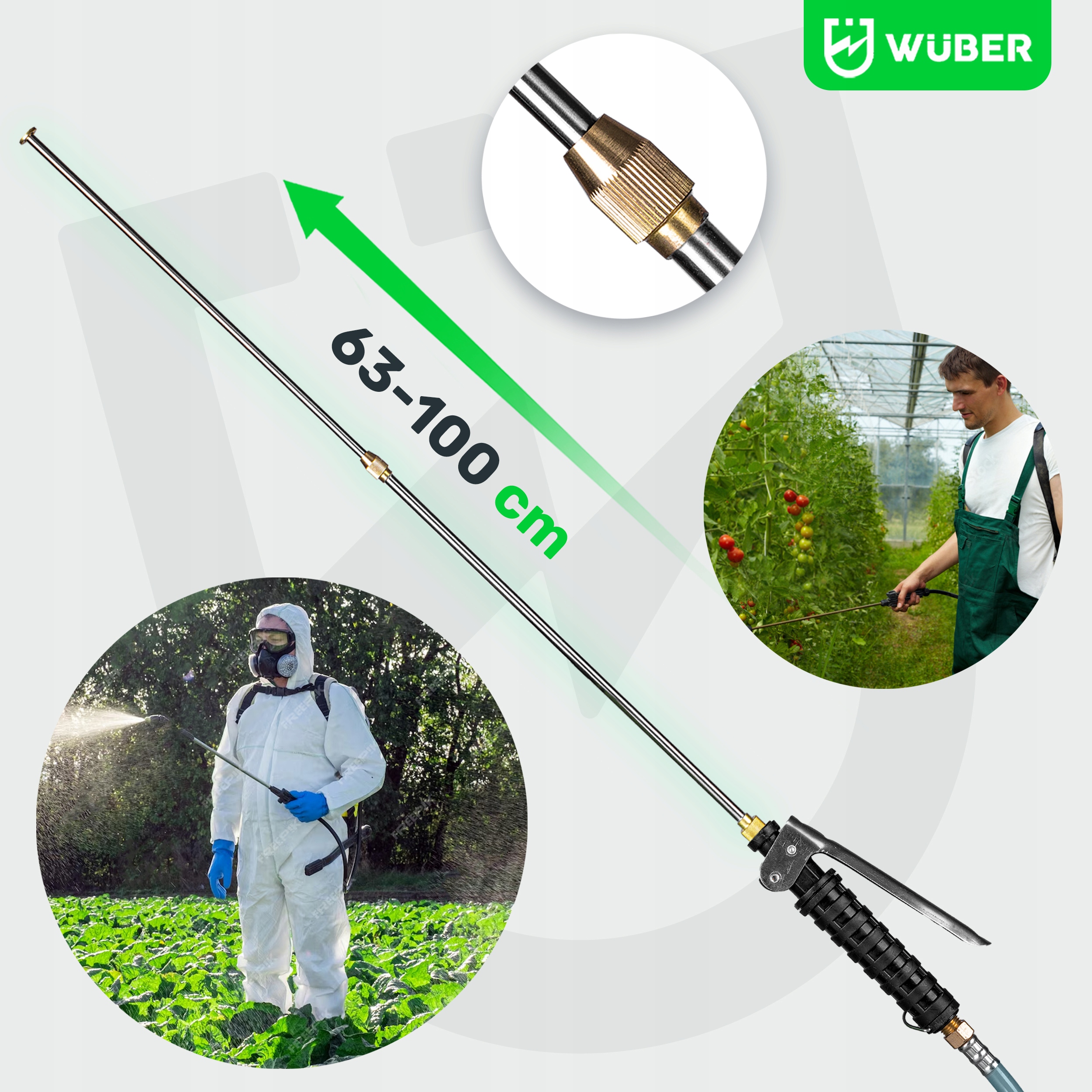 AKUMULATOROWY OPRYSKIWACZ OGRODOWY ELEKTRYCZNY PLECAKOWY 20L ZESTAW WUBER Ciśnienie max 5 bar