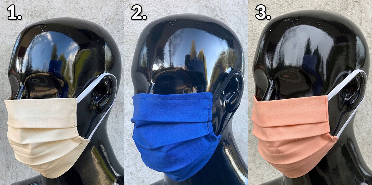 MASECZKA BAWEŁNIANA WIELORAZOWA Z KIESZONKĄ +FILTR Kolor niebieski