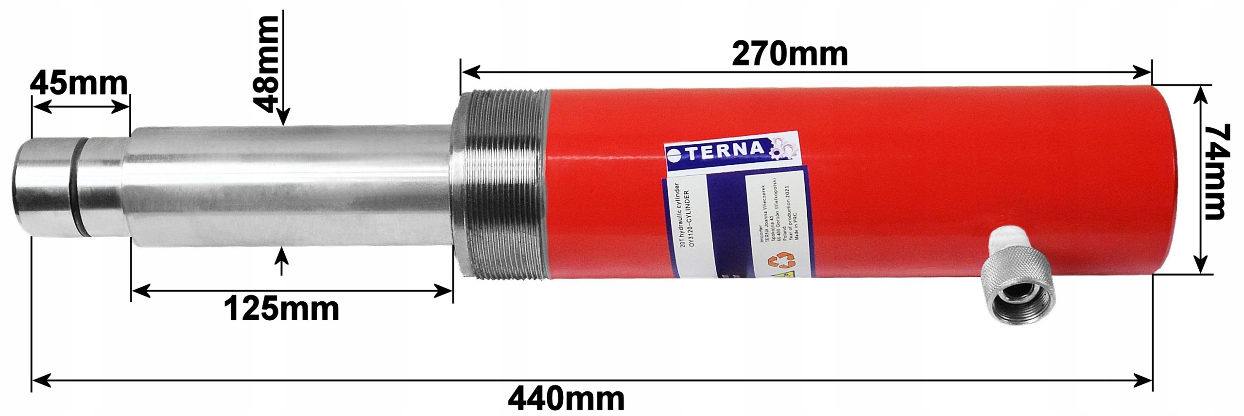 SILOWNIK HYDRAULICZNY 20 TON ROZPIERAK BLACHARSKI EAN 5068647704489