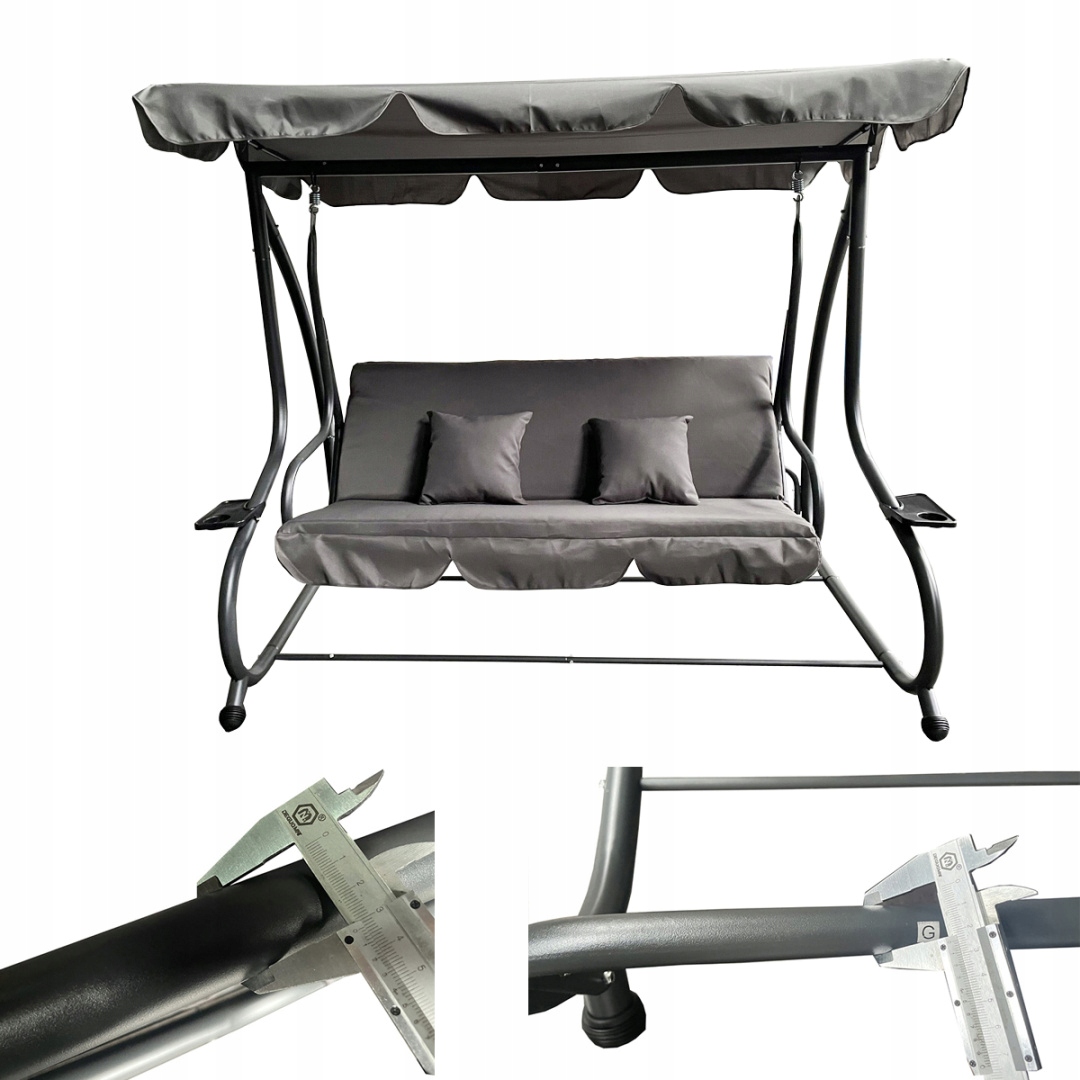 HUŚTAWKA OGRODOWA SIENA H01 SZARA Długość siedziska 160 cm