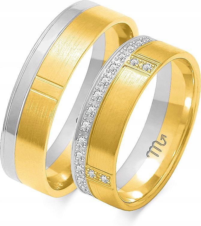 Zlaté moderní bílé snubní prsteny 14K 585 20 21 22 elegantní kolekce gravírování