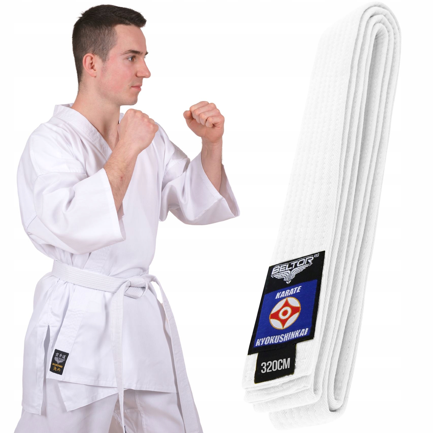 BIAŁY PAS KARATE KYOKUSHINKAI BELTOR 320 cm
