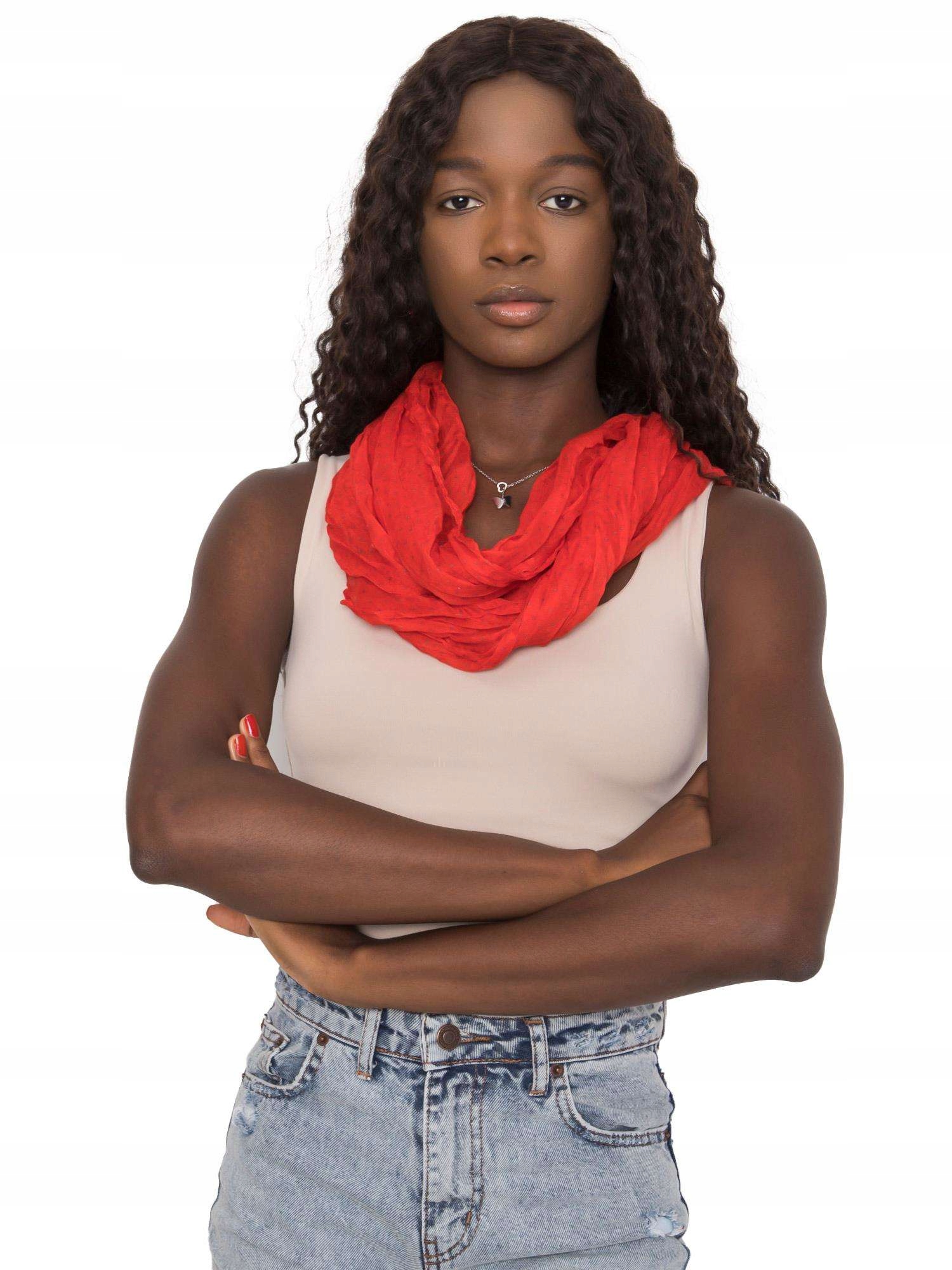 CHUSTA DAMSKA APASZKA SZAL BANDANA W GROSZKI