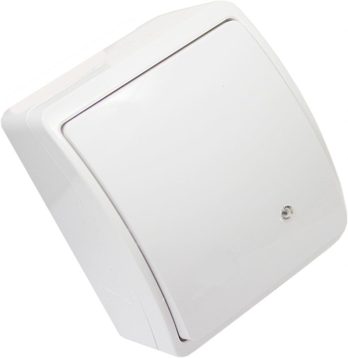 

Łącznik Pojedynczy Podświetlany IP44 Natynk Biały