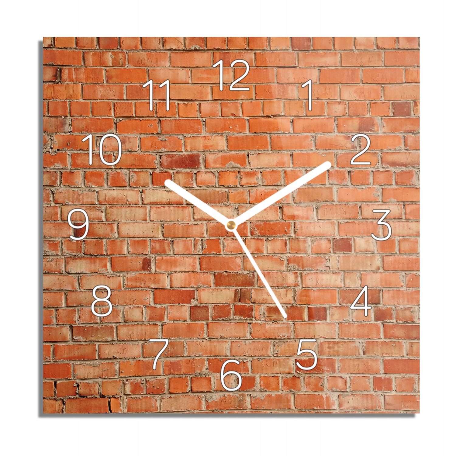 

Mur cegła tekstura foto-zegar z foto 30x30 cichy