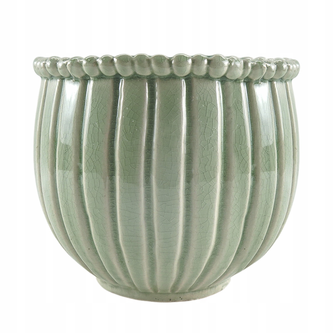 Květináč Obal 21 cm na balkon bylinky bonsai zelená do obývacího pokoje glazura