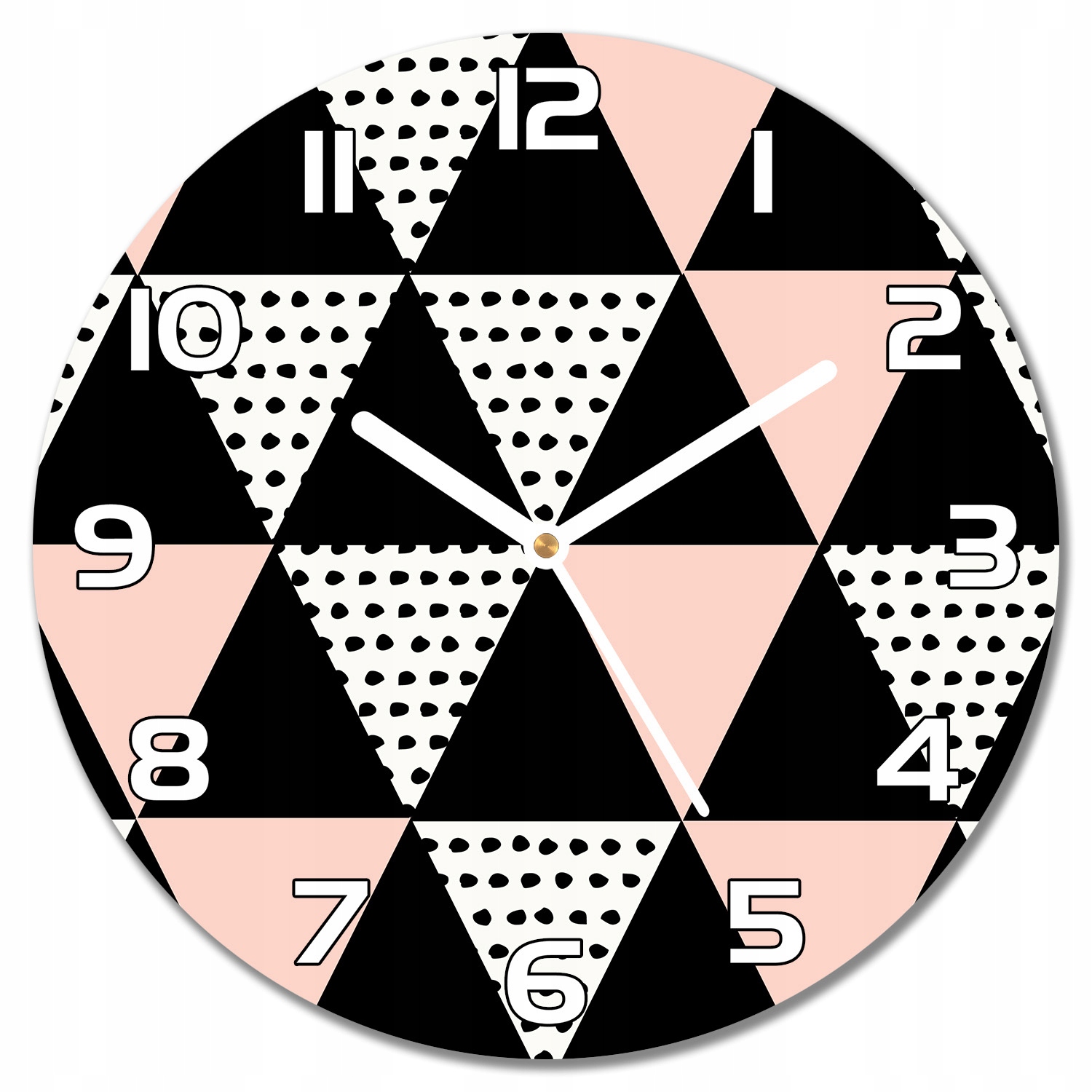 

Cichy zegar szklany Geometryczne trójkąty f30 cm