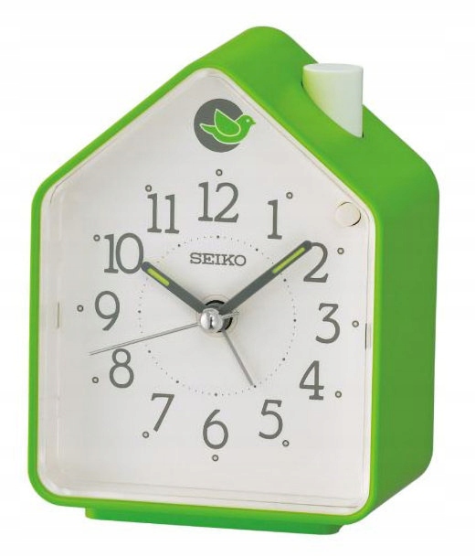 Zelený Budík Seiko QHP010 M Kukučka Hlasy Prírody Regulácia Hlasitosti Alarm