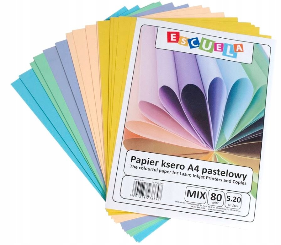 

Papier ksero kolor A4 80g Origami Pastel 100a MIX
