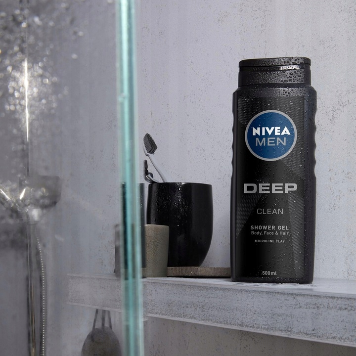 Żel pod prysznic NIVEA MEN Deep Clean 2 x 500ml Cechy produkt do ciała i włosów
