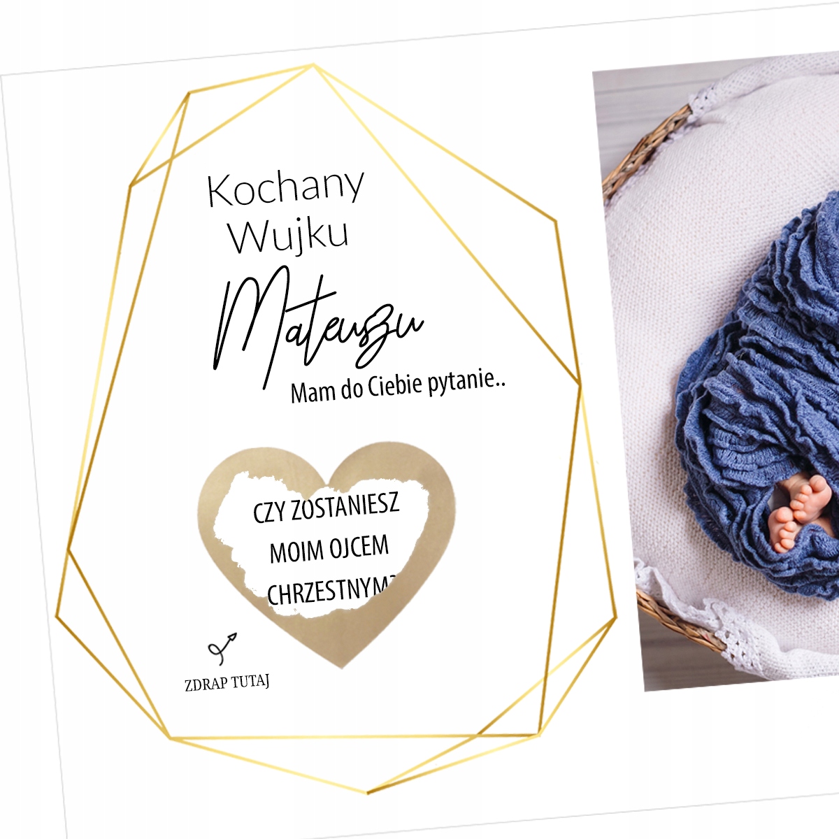 Zdrapka Zostaniesz moim OJCEM CHRZESTNYM + ZDJĘCIE EAN (GTIN) 6096424251221
