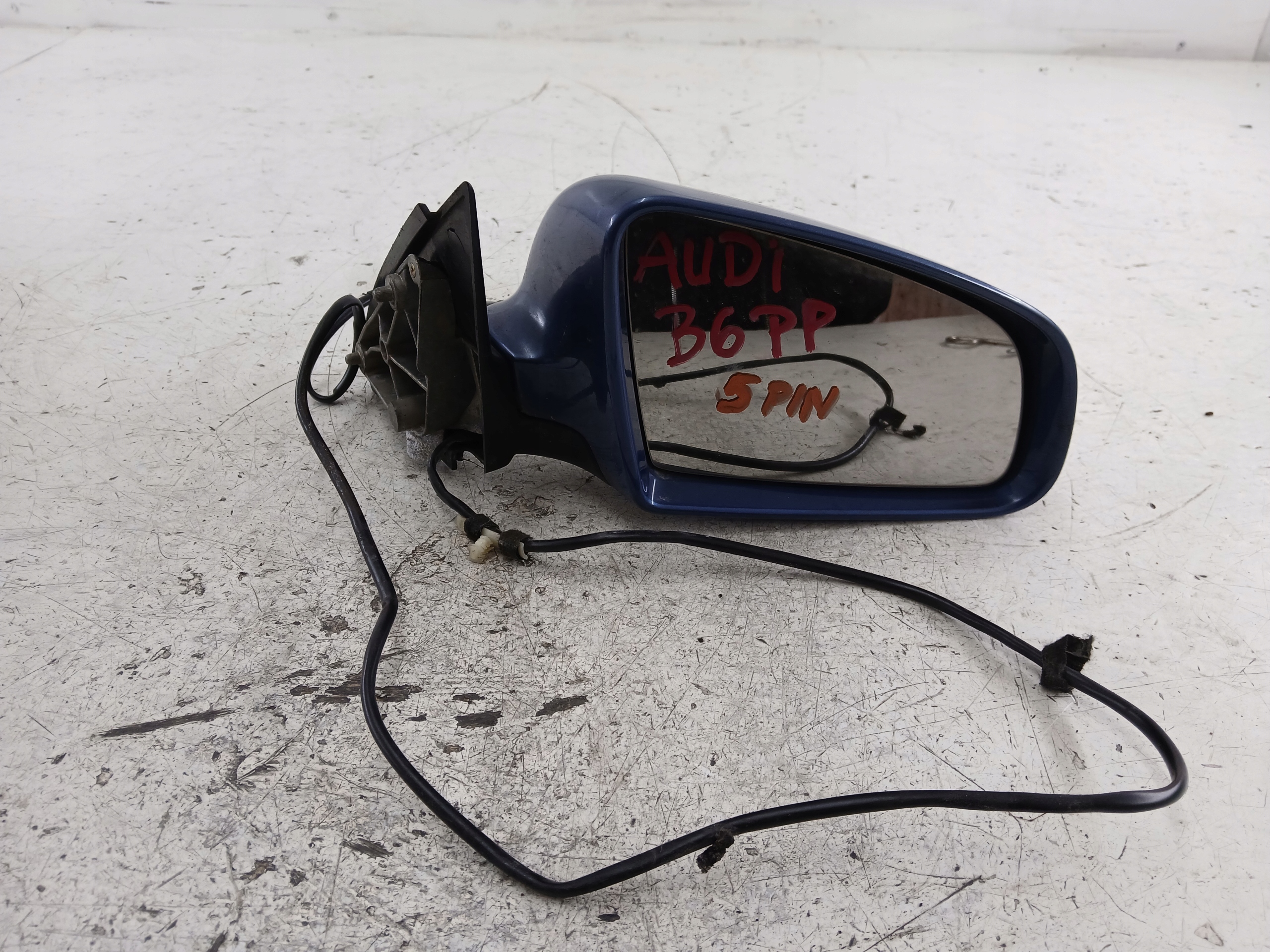 AUDI A4 B6 mirror right 5 PIN blue