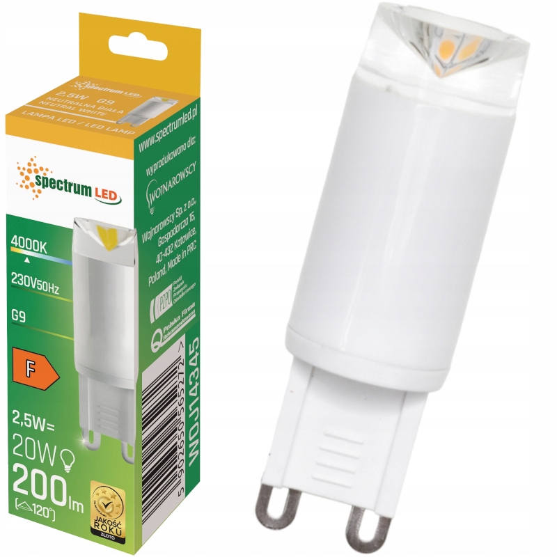 Żarówka LED G9 SMD neutralna 200lm 2,5W CERAMICZNA