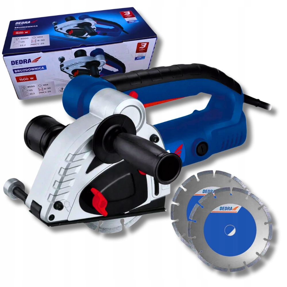 Silná elektrická frézka Dedra 1500 W betonu, frézka +2 Kotouče