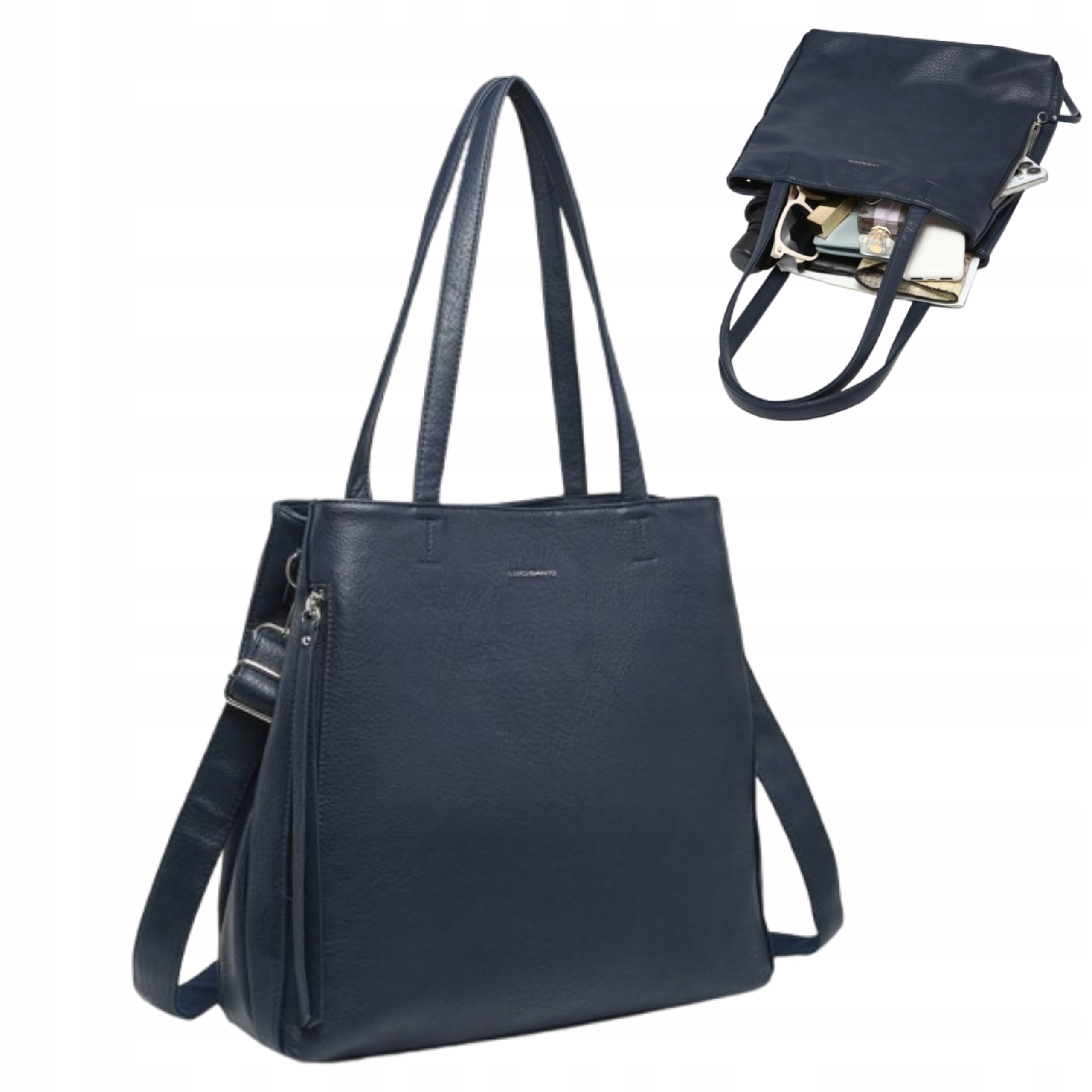 Dámská modrá městská kabelka Elegantní městská Eko Kůže