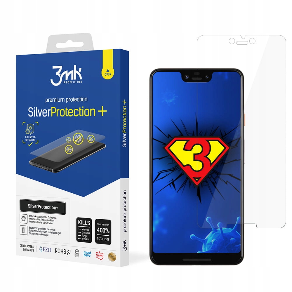

Folia na cały ekran do Pixel 3 XL 3mk Silver Plus