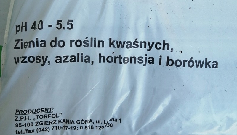 ZIEMIA DO ROŚLIN KWAŚNYCH 50L hortensje BORÓWKA podłoże EAN (GTIN) 5907791327659