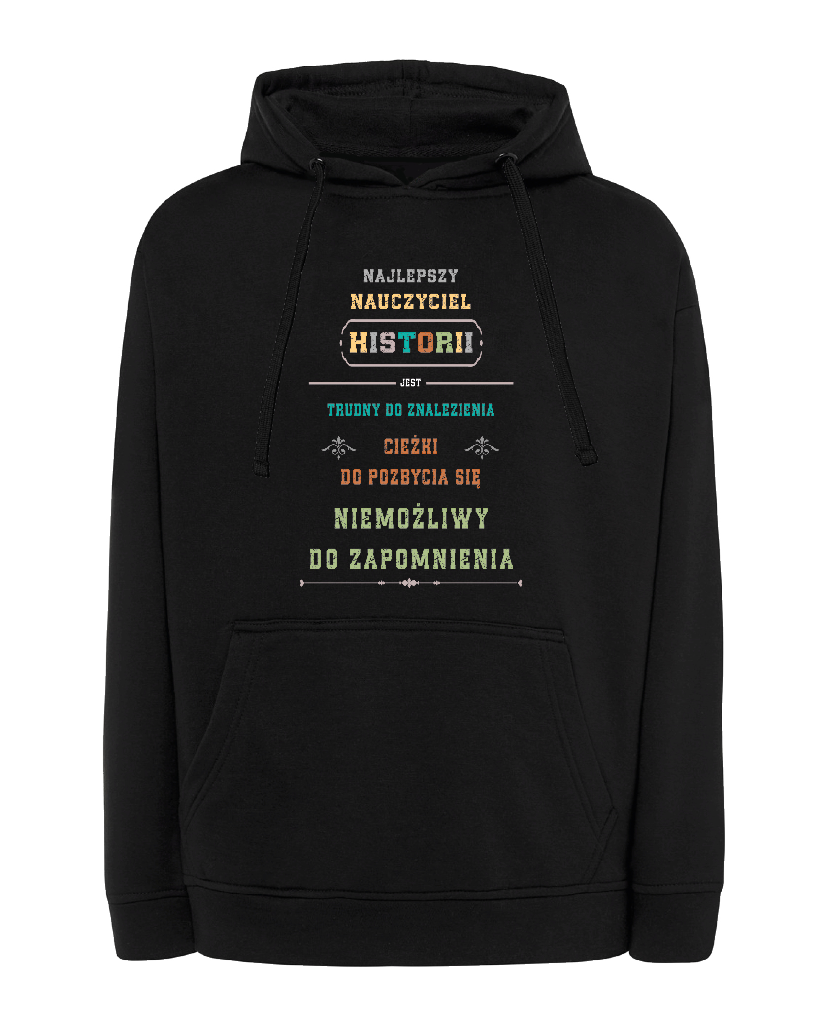 Mikina s kapucí Den učitelů historie Nejlepší Dárek Černá L