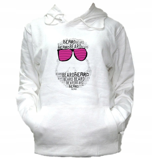 

L Bluza Kaptur Męska Broda Beard Brodacz Wzory